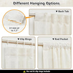 MYSKY HOME Kitchen Window Curtains Half Sheer Drapes 45 Inches Long, Boho - Image 3