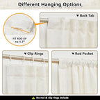 MYSKY HOME Boho Curtains 72 Inch Length, Linen Blend Drapes - Image 3