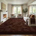8x10 Extra Large Brown Fluffy Area Rug Non-Slip - Image 3