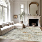 Soalmost Washable Area Rug 8x10 Large Soft Living Room Rugs Grey/Rust | Vintage - Image 7