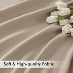 MIULEE Taupe Back Tab Blackout Curtains 52x84 Inch Length 2 Panels Set | Rod - Image 6