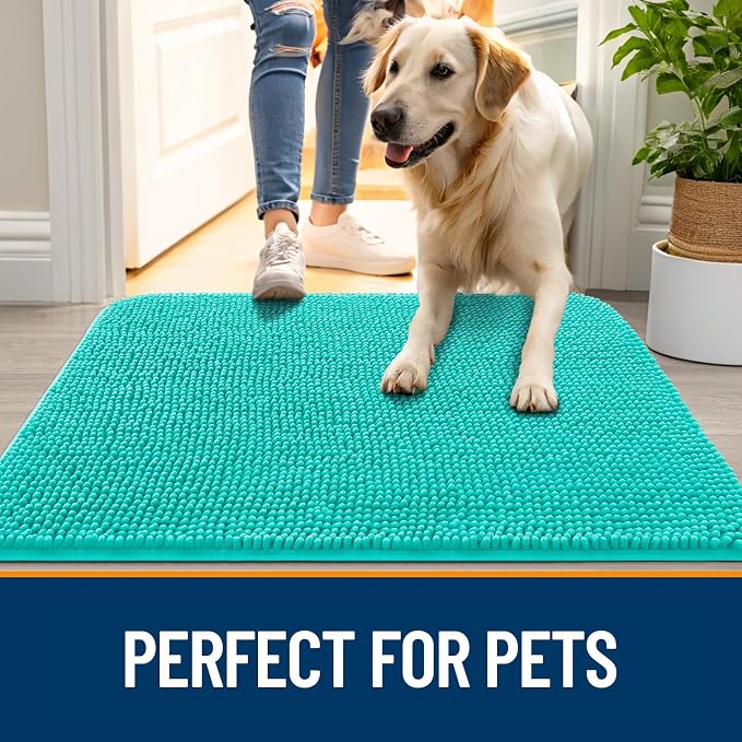 OLANLY Dog Door Mat for Muddy Paws 54x32, Super Absorbent Chenille Mud Mat | - Image 6