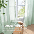 BGment Sage Green Linen Curtains 54 Inch Length - Image 5