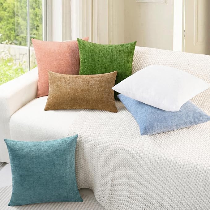 CaliTime Decorative Couch Throw Pillow Covers 22 X 22 Inches Baby Blue | Pack - Image 4