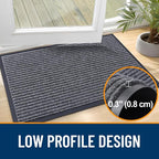 OLANLY Front Door Mat 71x34, Waterproof Heavy-Duty Indoor Outdoor Doormat | Grey - Image 4