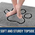 OLANLY Dog Door Mat for Muddy Paws 70x24, Paw Print Design Chenille Mud Mat | - Image 4