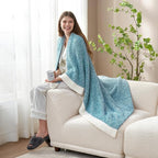 Snuggle Sac Teal Blue Oversized Throw Blankets, Super Soft Warm Cozy Throw - Image 8