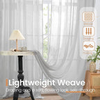 BGment Light Grey Linen Curtains 90 Inch Length - Image 4
