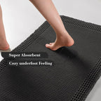 RESARE Waffle Bath Mat for Bathroom, Non Slip Bathroom Rugs 18"x30" Black | - Image 3