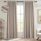 Topfinel 108 Inch Curtains 2 Panel Set Boho Brown Modern Decorative Dark Out by Topfinel