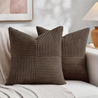 Fancy Homi 2 Packs Dark Brown Samll Decorative Throw Pillow Covers 14x14 Inch by Fancy+Homi