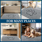 OLANLY Dog Door Mat for Muddy Paws 54x24, Paw Print Design Chenille Mud Mat | - Image 8