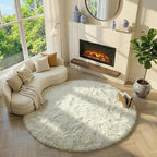 Amdrebio Cream Ivory White Large Round Rug 6Ft - Image 3