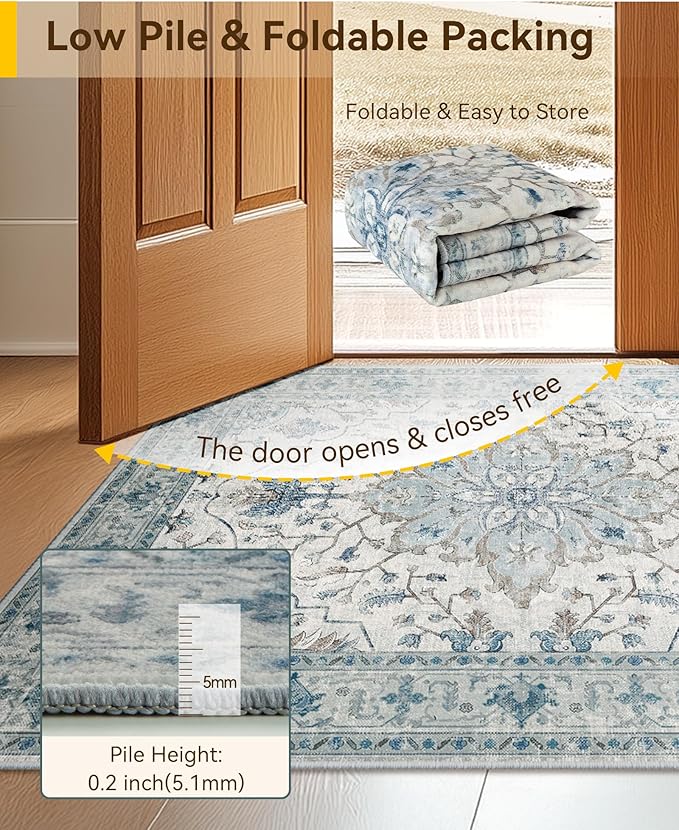 RELEANY Washable Area Rug, Runner 2'x10', Water Repellent, Pet Friendly - Image 4