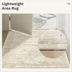 Soalmost Runner Rug 2x10 Washable Non-Slip Hallway Kitchen Runners Beige | - Image 7