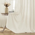 Joydeco Linen Curtains 2 Panel Set, Light Filtering, Ivory on Linen Curtains 90 - Image 4