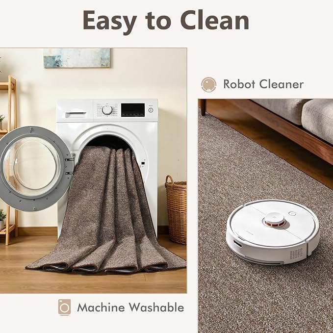 2x6 Coffee/White Runner Rug Washable Non-Slip - Image 6