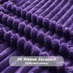 NEWCOSPLAY Fleece Ribbed Cozy Twin Blanket - Image 7