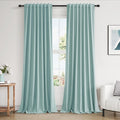 100% Blackout Linen Curtains 102 Inch Length 2 Panels Set by Guken