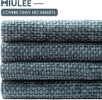 MIULEE Soft Decorative Chenille Pillow Covers Navy Blue 18x18 Pack of 4 | - Image 6