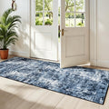 Rugflix 3x6 Runner Rug for Hallway, Washable Navy Blue Kitchen Runners | by RugflixAreaRugs