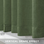 Olive Green Linen Curtains 84 Inch Length - Image 5