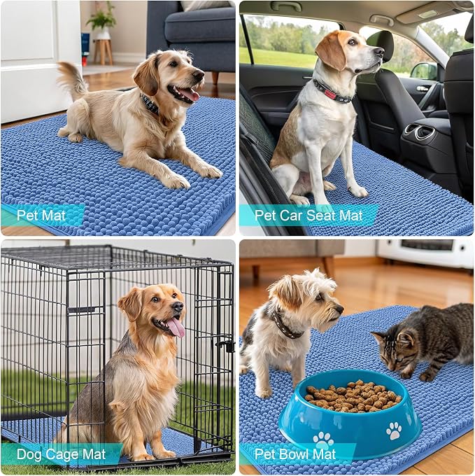 OLANLY Dog Door Mat for Muddy Paws 45x27, Super Absorbent Chenille Mud Mat | - Image 7