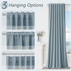Blue 100% Blackout Curtains 92 Inch Length 2 Panels Set - Image 6