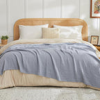 EMME Muslin Blankets for Adults Throw Blanket for Couch Breathable Gauze Soft - Image 4