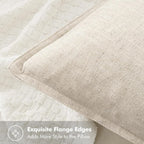 MIULEE Decorative Linen Lumbar Pillow Covers 12x20 Inch Natural Beige | Boho - Image 2
