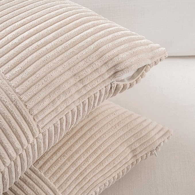 Fancy Homi 2 Packs Tan Lumbar Decorative Throw Pillow Covers 14x24 Inch - Image 3