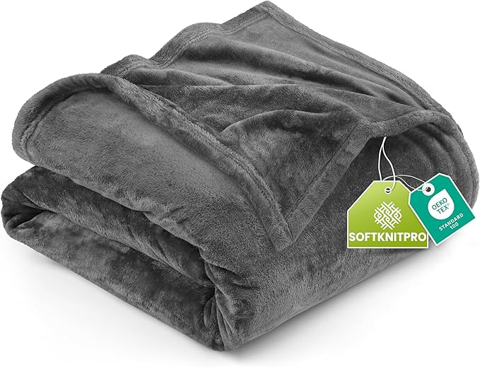 Utopia Bedding Ultra Soft Fleece Bed Blanket Queen Size Grey | Microfiber Plush by UTOPIABEDDING