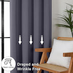 Simplebrand Ava Grey Short 36 Inches Blackout Curtain 2 Panels Set, Half Window - Image 7