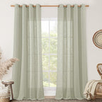95 Inches Long Sheer Linen Curtains by LAMIT