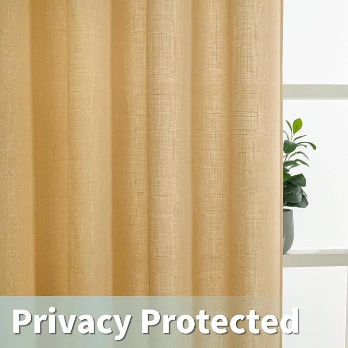 Light Filtering Faux Linen Curtains - Image 3