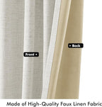 MIULEE 100% Blackout Linen Curtains 42 x 63 Inch Light Beige 2 Panels | Thermal - Image 6