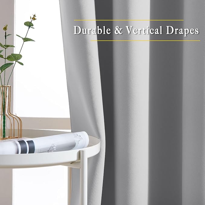 NICETOWN Silver Grey Blackout Curtains - Image 5