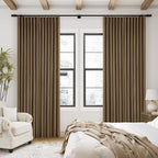 Dutch Cocoa Pleated Linen Blackout Curtains 102 Inches Long - Image 7