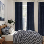 Linen Navy Blue Curtains 120 inch Extra Long - Image 2