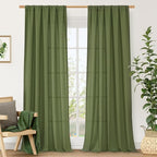 Light Filtering Linen Curtains 84 inch by LAMIT