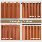 Pitalk Burnt Orange Linen Curtains 102 Inches Long - Image 5