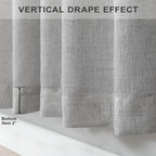Grey Curtains 72 Inch Length for Bedroom 2 Panels Back Tab Rod Pocket Semi - Image 6