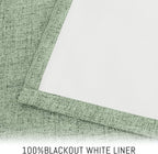 Yakamok 90 Inch Light Sage Green Linen Texture Curtains - Image 3