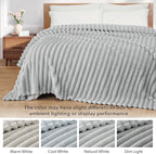 Exclusivo Mezcla Striped Fleece Throw Blanket - Image 3