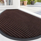 OLANLY Half Circle Front Door Mat 47x34, Waterproof Heavy-Duty Doormat | Brown by OLANLY