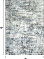 4x6 Area Rugs for Living Room: Washable Abstract Blue Multi Badroom Carpet | - Image 2