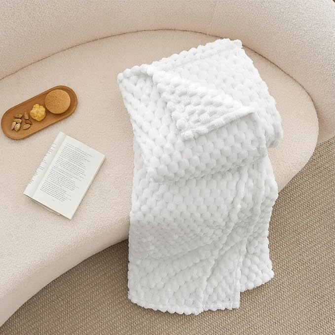 BEDELITE White Twin Blanket for Couch, Soft Cozy Gifts for Women, 60 * 80 | 3D - Image 5