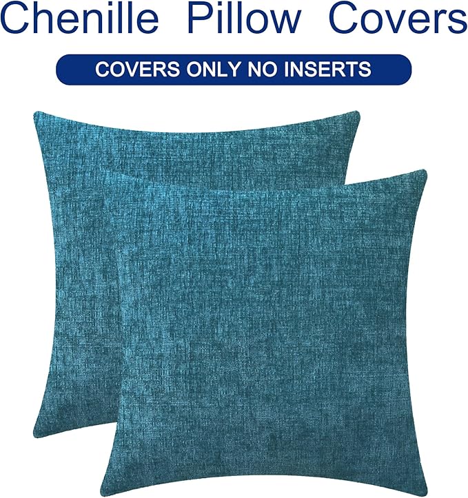 CaliTime Decorative Couch Throw Pillow Covers 24 X 24 Inches Ocean Blue | Pack - Image 6