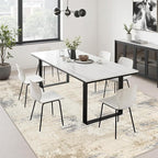 5x7 Area Rug Living Room: Modern Washable Soft Carpet Beige Brown | - Image 4