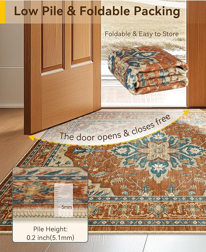 RELEANY Washable Area Rug, Small 2'6"x4', Water Repellent, Pet Friendly - Image 4